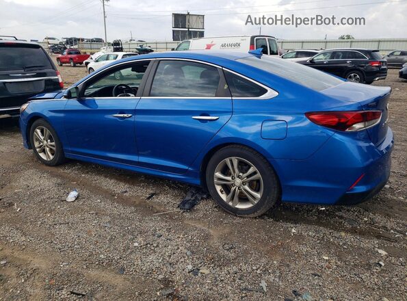 5NPE34AF5JH650907 2018 HYUNDAI SONATA Blue Rear left