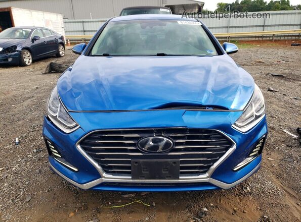 5NPE34AF5JH650907 2018 HYUNDAI SONATA Blue Front view