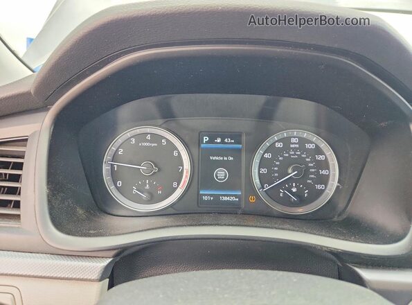 5NPE34AF5KH739507 2019 HYUNDAI SONATA Gray Вид щитка приладів