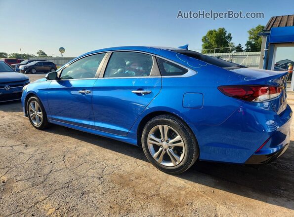 5NPE34AF5KH775763 2019 HYUNDAI SONATA Blue Trasero izquierdo
