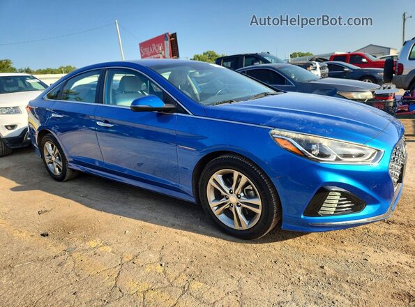 5NPE34AF5KH775763 2019 HYUNDAI SONATA Blue Delantero derecho