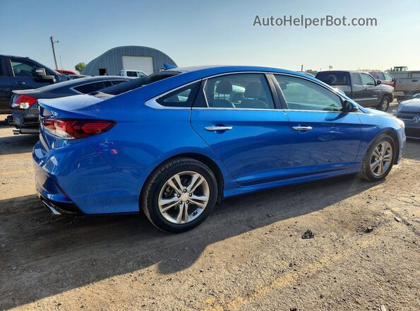 5NPE34AF5KH775763 2019 HYUNDAI SONATA Blue Trasero derecho