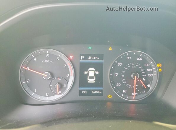 5NPE34AF5KH788884 2019 HYUNDAI SONATA Blue Instrument cluster view