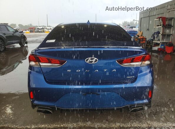5NPE34AF5KH788884 2019 HYUNDAI SONATA Blue Rear view