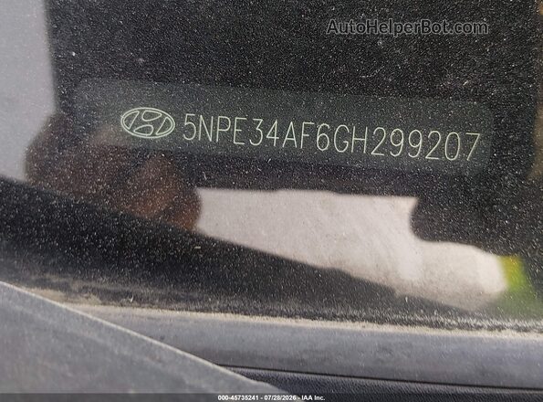 5NPE34AF6GH299207 2016 HYUNDAI SONATA Silver Widok komory silnika