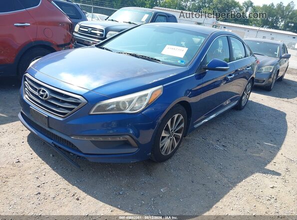 5NPE34AF6GH299370 2016 HYUNDAI SONATA Blue Vista tres cuartos delantera izquierda