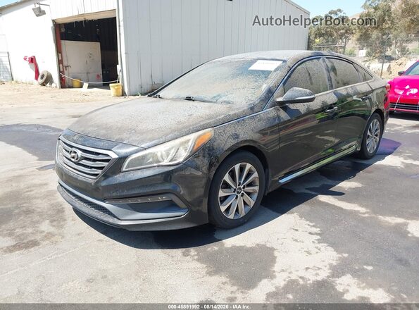 5NPE34AF6GH403484 2016 HYUNDAI SONATA Черный Передняя левая четверть