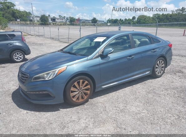 5NPE34AF6HH506194 2017 HYUNDAI SONATA Blue Przód lewy
