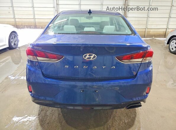 5NPE34AF6JH608049 2018 HYUNDAI SONATA Blue Rear view