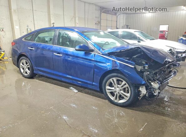 5NPE34AF6JH608049 2018 HYUNDAI SONATA Blue Front right