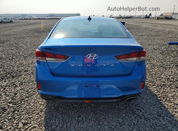 5NPE34AF6JH624168 2018 HYUNDAI SONATA Blue უკანა ხედი