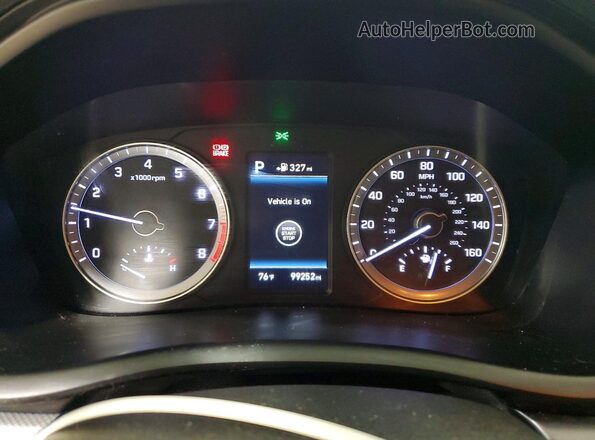 5NPE34AF6JH673242 2018 HYUNDAI SONATA White Widok zestawu wskaźników