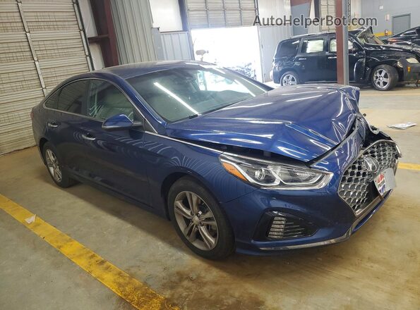 5NPE34AF6KH778476 2019 HYUNDAI SONATA Синий Передняя правая четверть