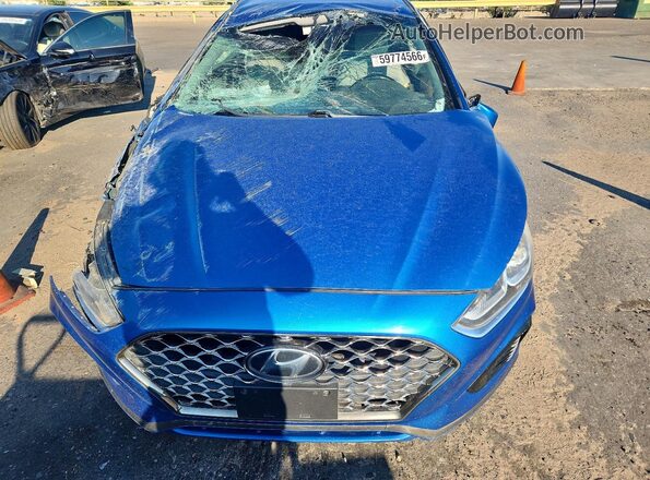 5NPE34AF6KH783371 2019 HYUNDAI SONATA Blue უკანა სალონის ხედი