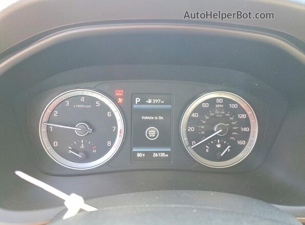 5NPE34AF6KH818586 2019 HYUNDAI SONATA Silver Instrument cluster view