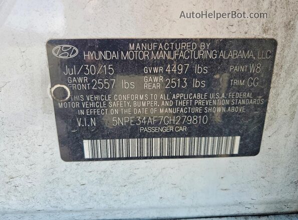 5NPE34AF7GH279810 2016 HYUNDAI SONATA White Շարժիչի բաժամունքի տեսք