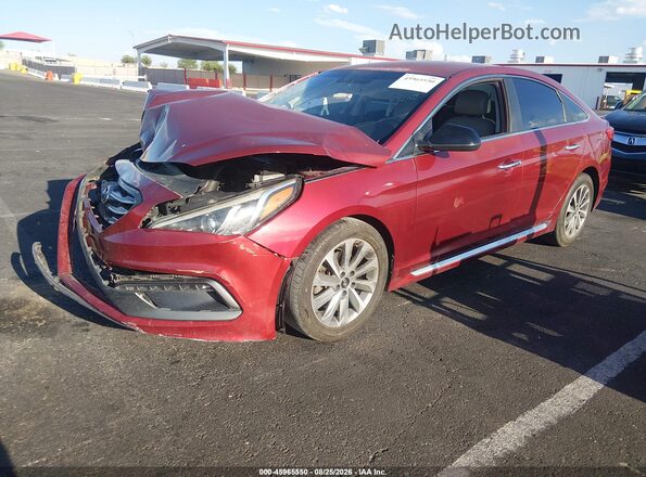 5NPE34AF7GH330447 2016 HYUNDAI SONATA Красный Передняя левая четверть