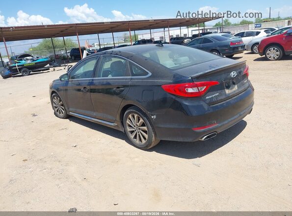 5NPE34AF7GH357311 2016 HYUNDAI SONATA Black Հետևի ձախ