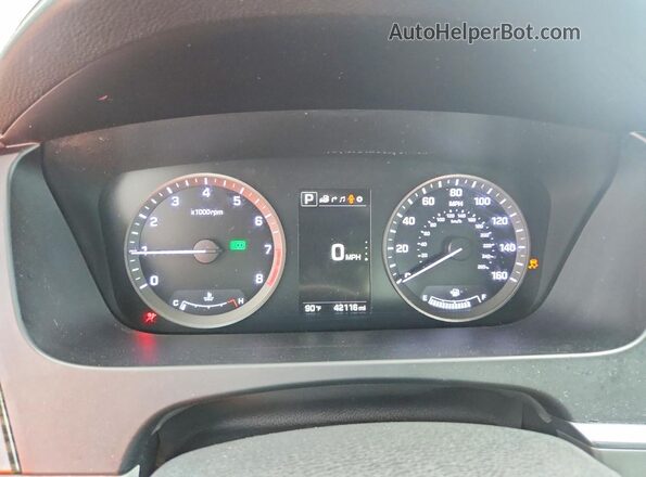 5NPE34AF7HH516930 2017 HYUNDAI SONATA Серебряный Вид щитка приборов