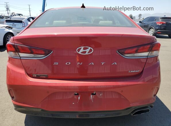 5NPE34AF7JH601675 2018 HYUNDAI SONATA Red Rear view