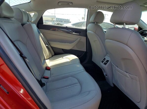 5NPE34AF7JH601675 2018 HYUNDAI SONATA Red Rear seats view