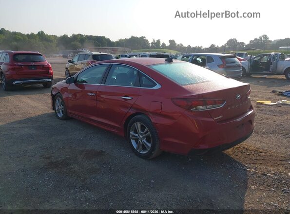 5NPE34AF7JH640864 2018 HYUNDAI SONATA Red Trasero izquierdo