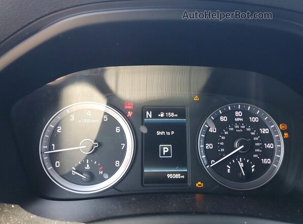 5NPE34AF7JH672729 2018 HYUNDAI SONATA Black Вид щитка приладів