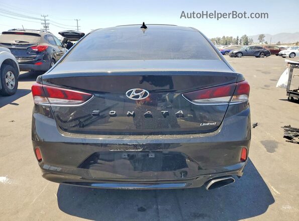 5NPE34AF7JH672729 2018 HYUNDAI SONATA Black Вид ззаду