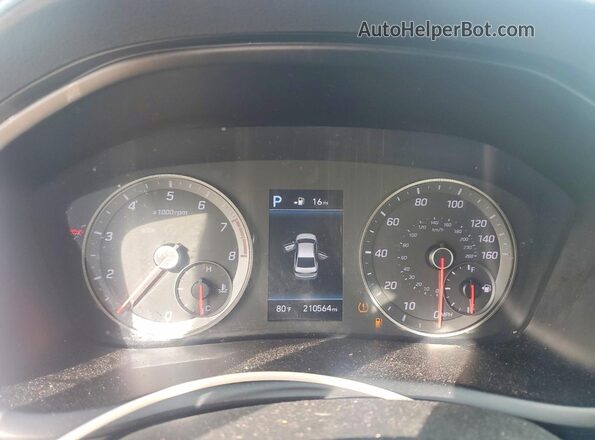 5NPE34AF7JH681138 2018 HYUNDAI SONATA Черный Вид щитка приборов
