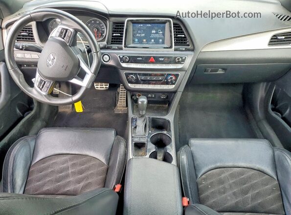 5NPE34AF7JH686503 2018 HYUNDAI SONATA Gray Առջևի վահանակի տեսք