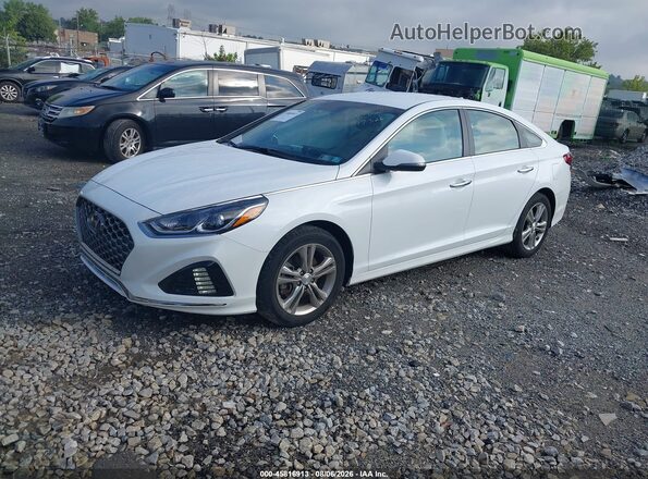 5NPE34AF7KH749326 2019 HYUNDAI SONATA White Առջևի ձախ երեք քառորդ տեսարան