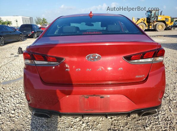 5NPE34AF7KH772461 2019 HYUNDAI SONATA Red Rear view