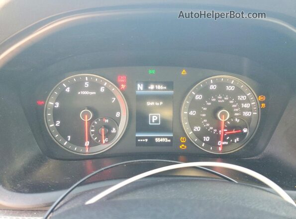 5NPE34AF7KH772461 2019 HYUNDAI SONATA Red Instrument cluster view