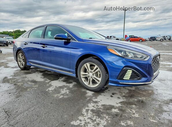 5NPE34AF7KH811744 2019 HYUNDAI SONATA Blue Front right