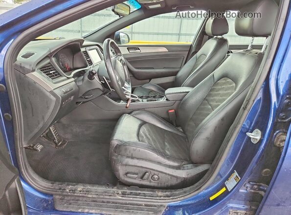5NPE34AF7KH811744 2019 HYUNDAI SONATA Blue Front interior view