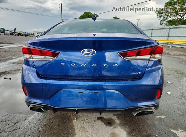 5NPE34AF7KH811744 2019 HYUNDAI SONATA Blue Rear view