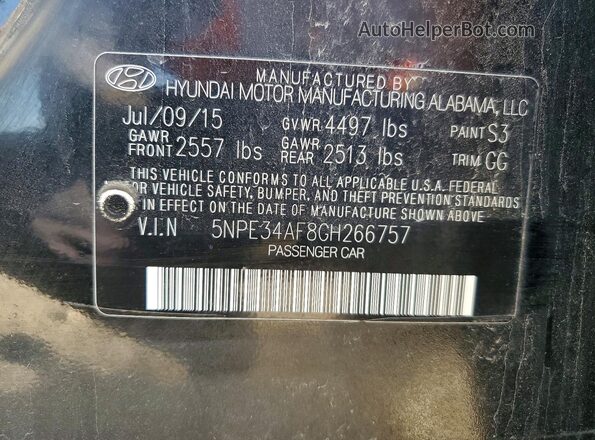 5NPE34AF8GH266757 2016 HYUNDAI SONATA Black Շարժիչի բաժամունքի տեսք