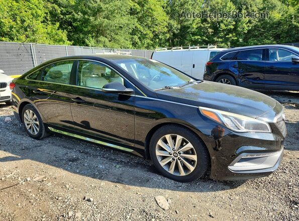5NPE34AF8GH279010 2016 HYUNDAI SONATA Black უკანა ხედი