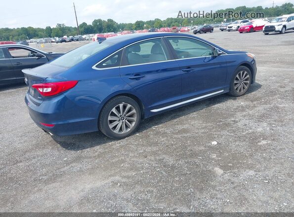 5NPE34AF8GH300163 2016 HYUNDAI SONATA Blue Rear right