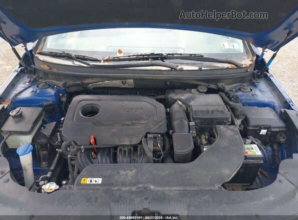 5NPE34AF8GH300163 2016 HYUNDAI SONATA Blue Rear view