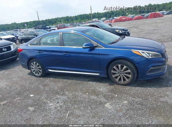 5NPE34AF8GH300163 2016 HYUNDAI SONATA Blue Rear interior view