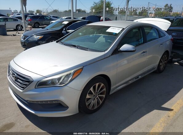 5NPE34AF8GH330120 2016 HYUNDAI SONATA Silver წინა მარცხენა ხედი სამი მეოთხედიდან