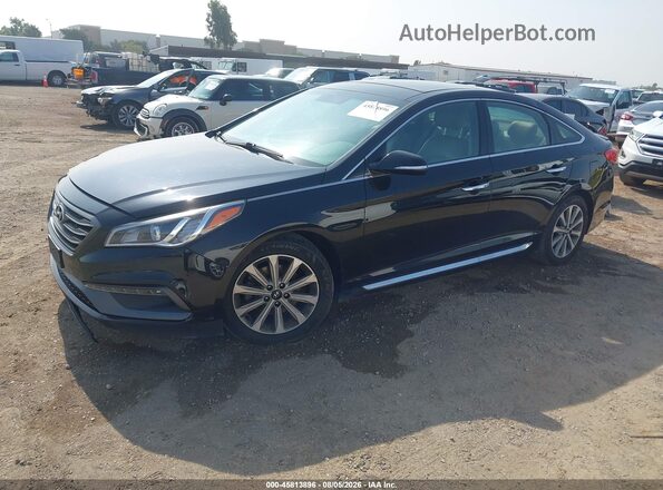 5NPE34AF8GH398689 2016 HYUNDAI SONATA Black Vista tres cuartos delantera izquierda