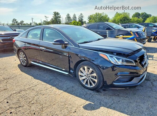 5NPE34AF8GH411344 2016 HYUNDAI SONATA Black წინა მარჯვენა