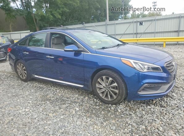 5NPE34AF8HH468709 2017 HYUNDAI SONATA Blue Przód prawy