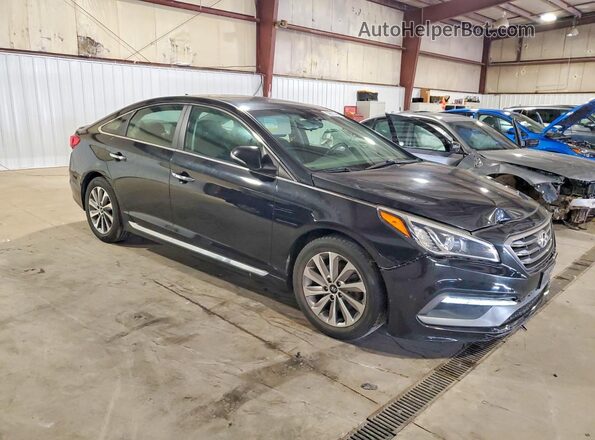 5NPE34AF8HH524812 2017 HYUNDAI SONATA Черный Передняя правая четверть