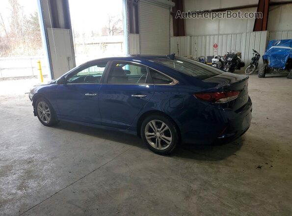 5NPE34AF8JH649752 2018 HYUNDAI SONATA Blue Trasero izquierdo
