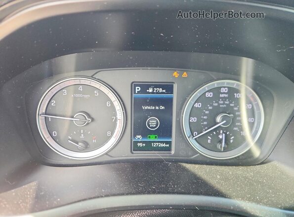 5NPE34AF8JH658290 2018 HYUNDAI SONATA Blue Widok zestawu wskaźników