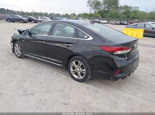 5NPE34AF8JH664171 2018 HYUNDAI SONATA Black უკანა მარცხენა