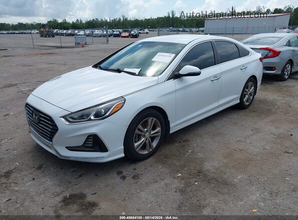 5NPE34AF8JH684579 2018 HYUNDAI SONATA White Առջևի ձախ երեք քառորդ տեսարան
